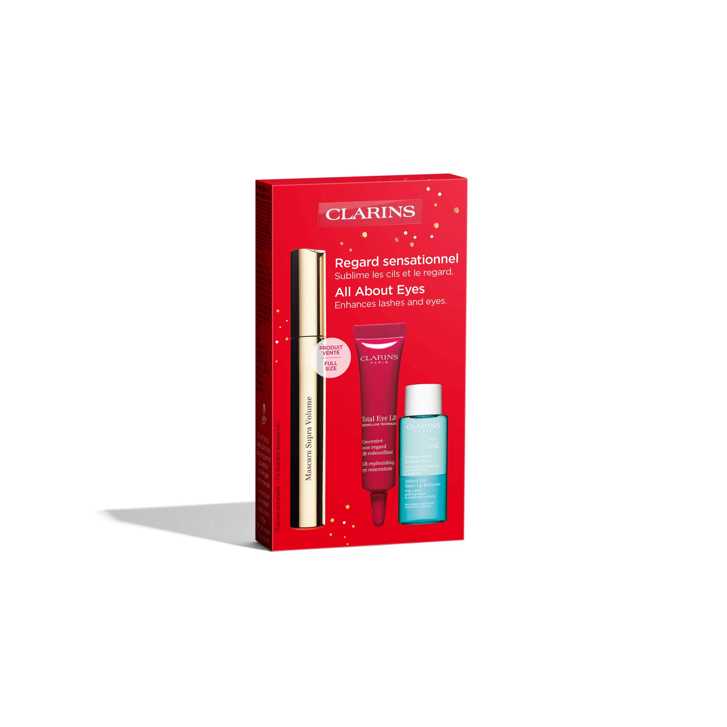 Clarins Øjen Gavesæt Supra Volume Mascara, Total Eye Lift ,Instant Eye Make-Up Remover - Image 3