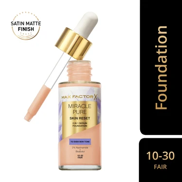 MAX FACTOR Miracle Pure Skin Reset 2 In 1 Serum Foundation 10-30 Fair - Image 2