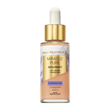 MAX FACTOR Miracle Pure Skin Reset 2 In 1 Serum Foundation 30-40 Fair To Light